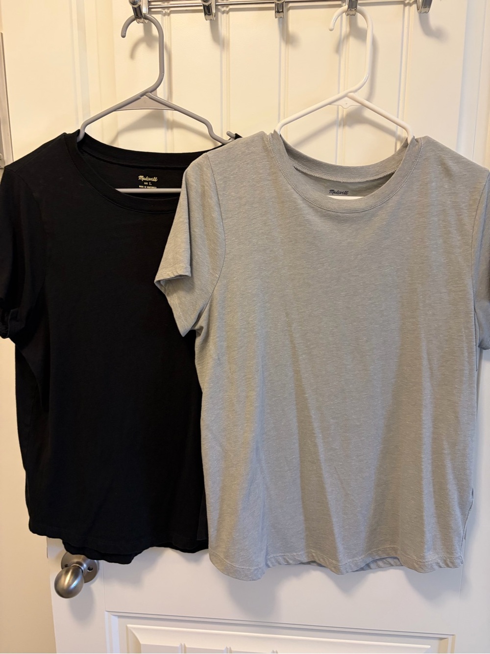 Madewell Short-Sleeve Crew Tees in Black & Light Gray
